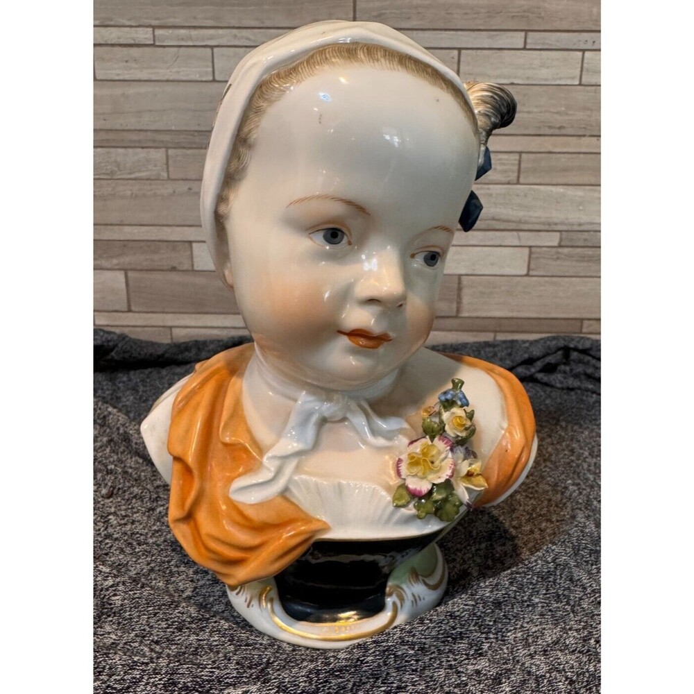 Carl Thieme Dresden Porcelain Bust – Hand-Painted